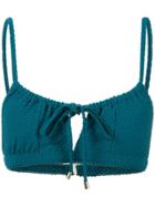 Peony Fields Gathered Bralette Bikini Top - Green