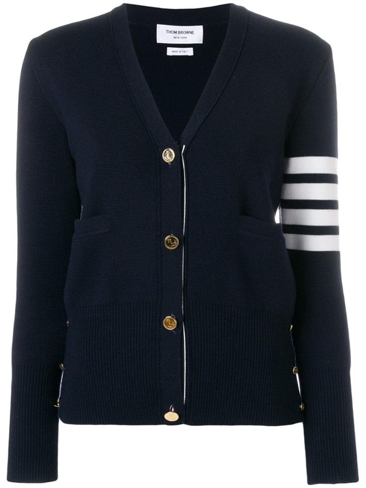 Thom Browne Milano Stitch V-neck Merino Cardigan - Blue