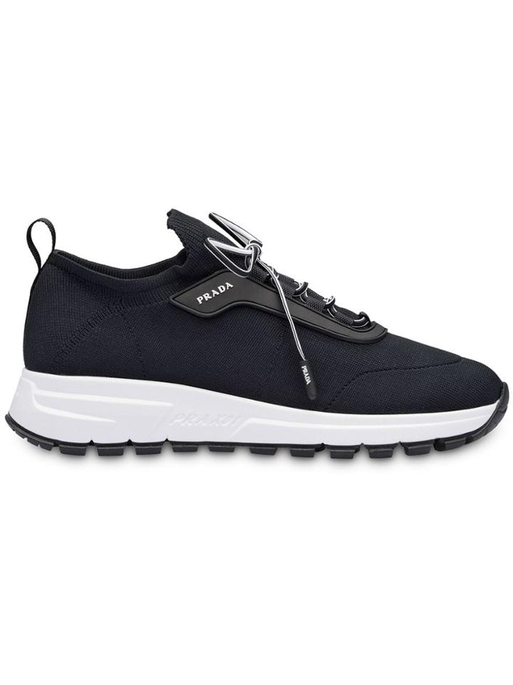 Prada Stretch-knit Sneakers - Black