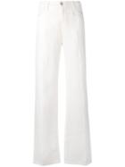 Armani Jeans - Elongated Flared Trousers - Women - Linen/flax - 30, White, Linen/flax