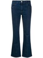 Stella Mccartney Star-embossed Kick-flare Jeans - Blue