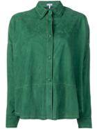 Loewe Suede Button Front Shirt - Green