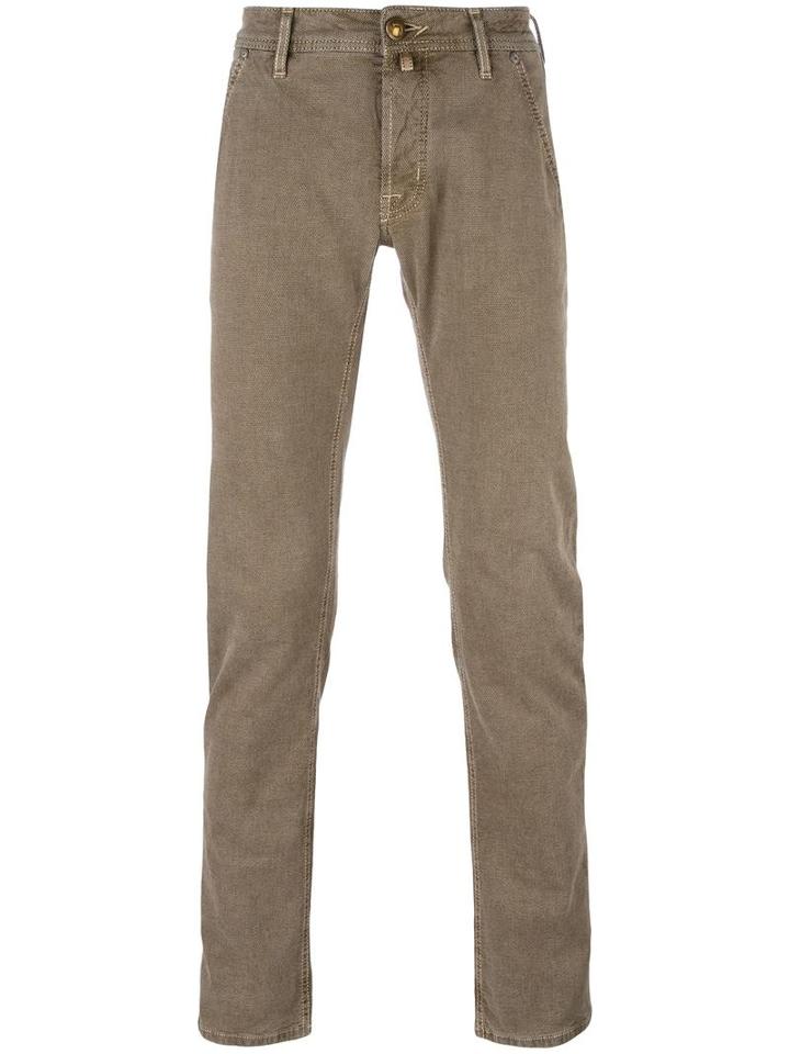 Jacob Cohen Tapered Trousers, Men's, Size: 38, Brown, Cotton/spandex/elastane