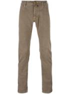 Jacob Cohen Tapered Trousers, Men's, Size: 38, Brown, Cotton/spandex/elastane