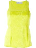 Adidas By Stella Mccartney 'run Adizero' Tank Top, Women's, Size: Small, Yellow/orange, Polyester/nylon/spandex/elastane