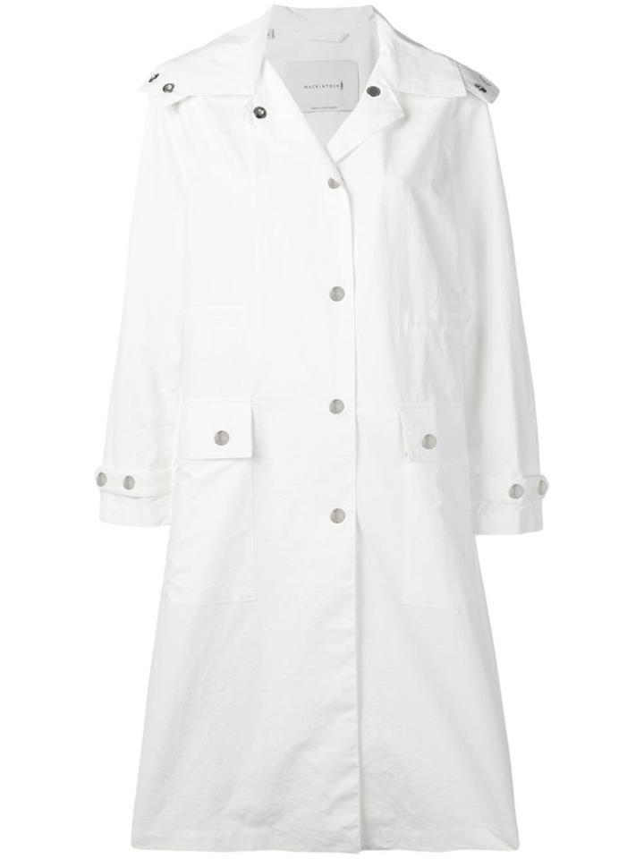 Mackintosh Hooded Rain Coat - White