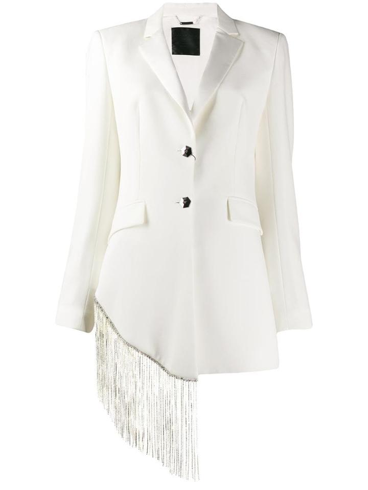 Philipp Plein Fringed Blazer - White