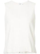 Sally Lapointe Ribbed Grid Shell Top - White