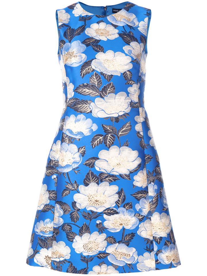 Dolce & Gabbana Floral Print Dress - Blue