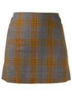 Charlotte Knowles Fitted Plaid Mini Skirt - Grey