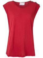 Andrea Bogosian Side Buttons Ribbed Tank - Red