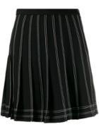 Off-white Contrast Stitch Pleated Skirt - Black
