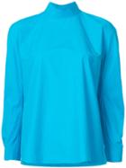 Delpozo Funnel-neck Knitted Top - Blue