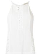 Giuliana Romanno Lace Top, Women's, Size: 36, White, Cotton