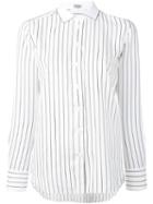 Brunello Cucinelli Striped Shirt, Women's, Size: Small, White, Silk/cotton/polyamide/spandex/elastane
