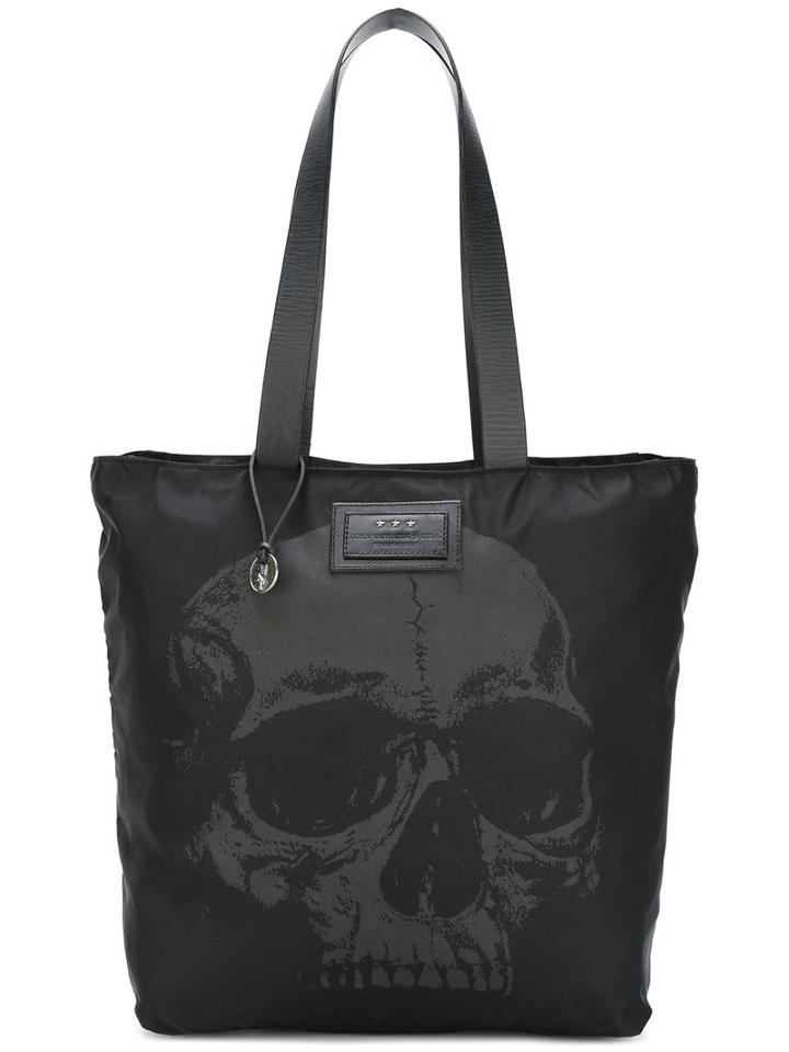 John Varvatos Skull Print Tote Bag, Men's, Black, Polyamide