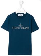 Stone Island Kids Logo Print T-shirt, Boy's, Size: 6 Yrs, Blue