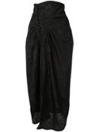 Mame Floral Jacquard High Waisted Skirt - Black