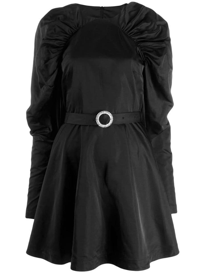 Rotate Belted Waist Dress - Black