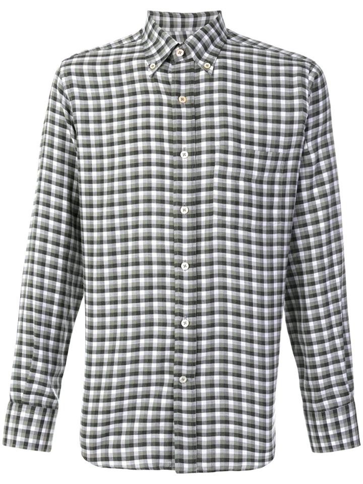 Canali Modern Fit Checked Shirt - Green