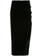 Rasario Draped Velvet Skirt - Black