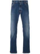 Z Zegna Stonewash Straight Leg Jeans, Men's, Size: 38, Blue, Cotton/spandex/elastane