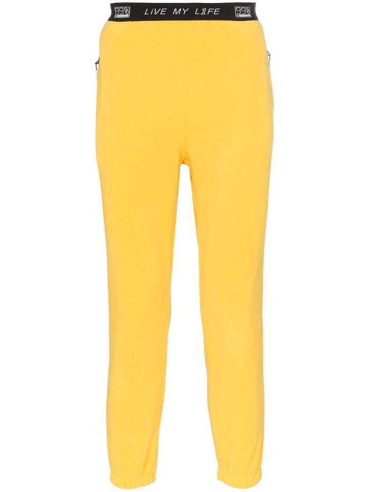99% Is Zipper Pocket Fleece Sweatpants - Yellow