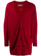 Yohji Yamamoto Oversized Cashmere Cardigan - Red