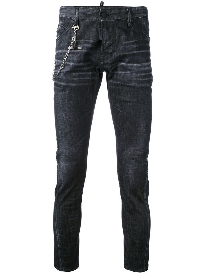 Dsquared2 - Denim Chain Slim Fit Jeans - Men - Cotton/spandex/elastane - 54, Black, Cotton/spandex/elastane
