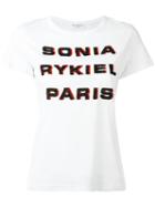 Sonia Rykiel Beaded Logo T-shirt, Women's, Size: Small, White, Cotton