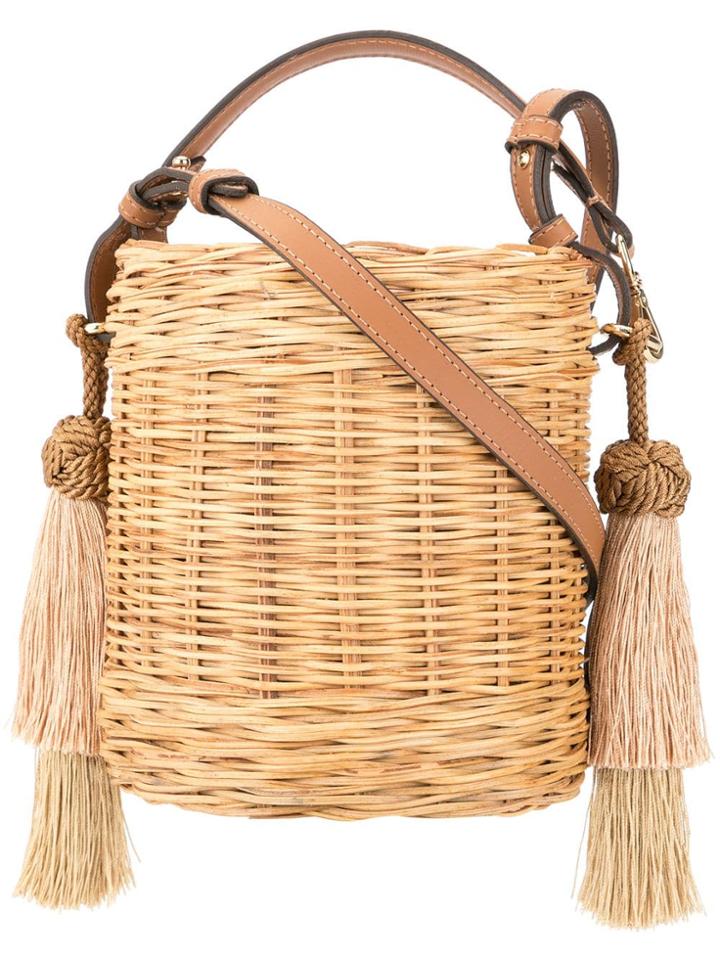 Wai Wai Tassel Detail Bucket Bag - Brown