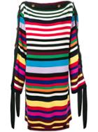 Monse Striped Mid-length Poncho - Black