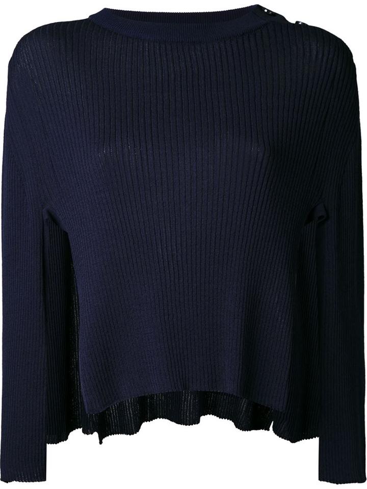 Fad Three Side Slit Jumper, Women's, Blue, Nylon/rayon