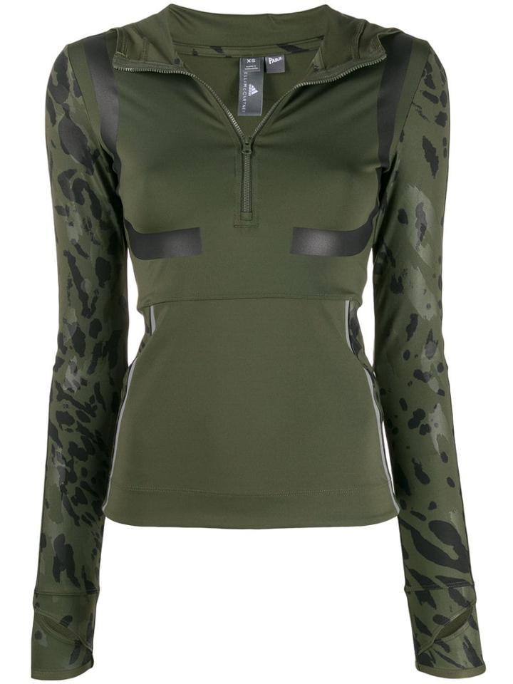 Adidas By Stella Mcmartney Printed Hooded Top - Green