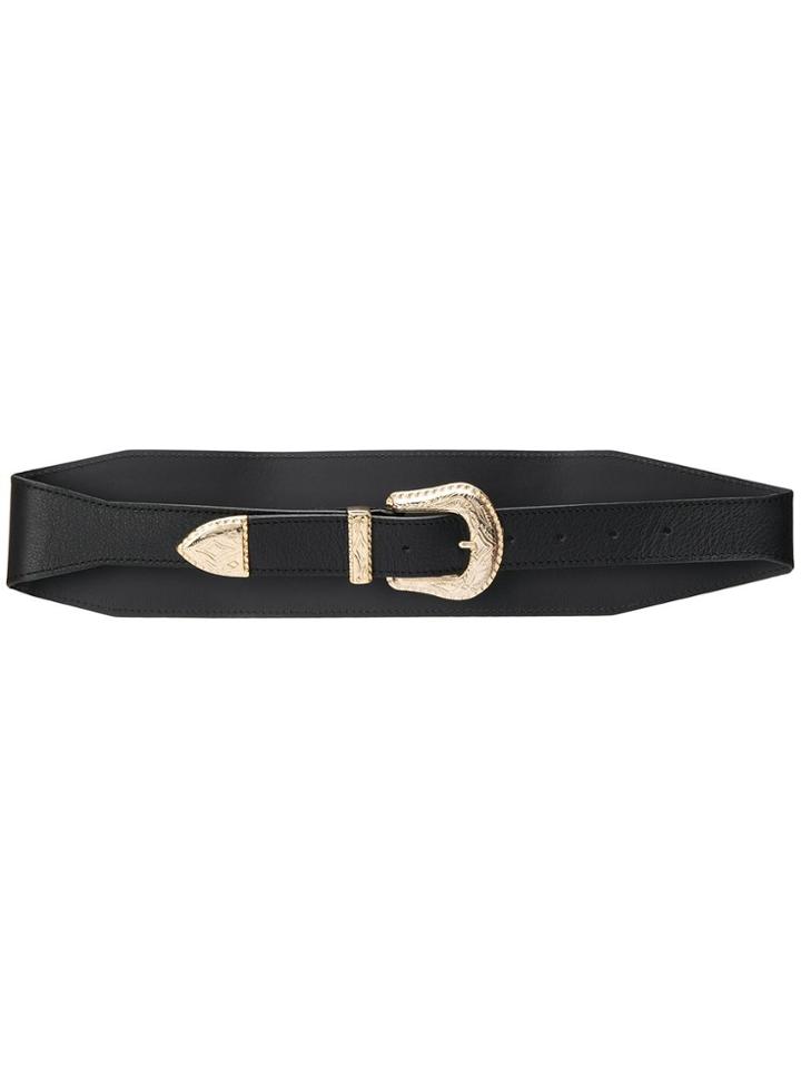 Frankie Morello Engraved Buckle Belt - Black