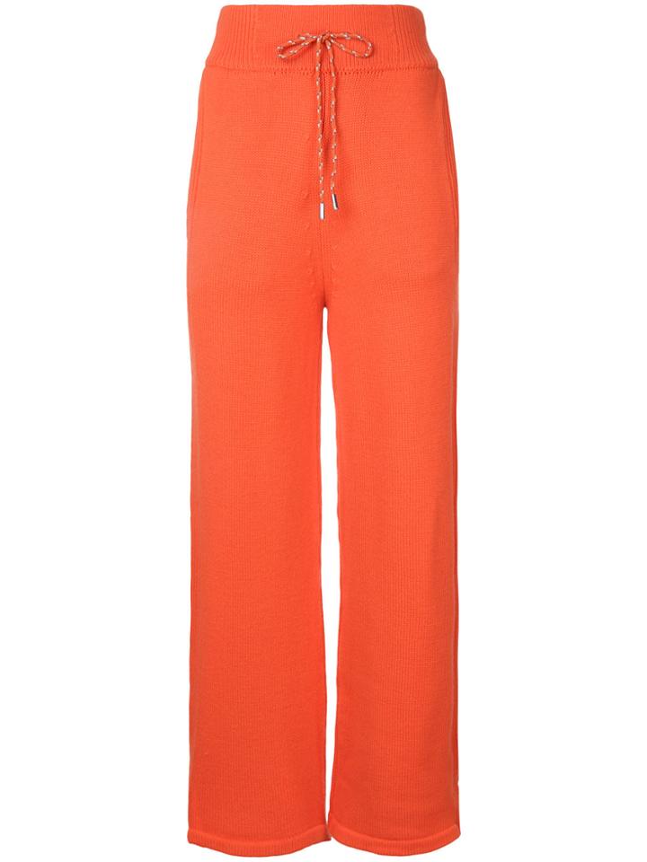 Christian Dada High-waisted Knitted Trousers - Yellow & Orange