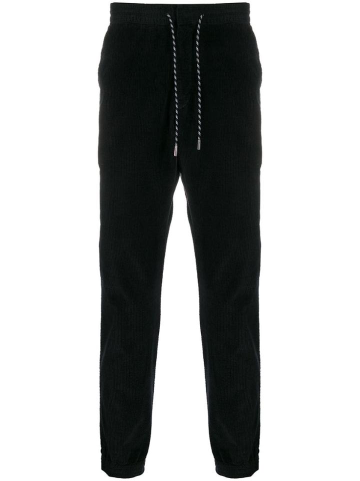 Z Zegna Draw-string Ribbed Trousers - Black