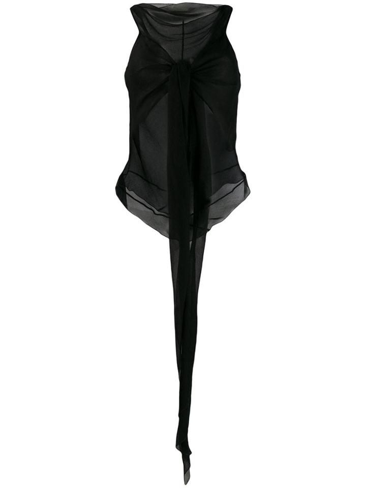 Prada Vintage 2000's Knot Detail Top - Black