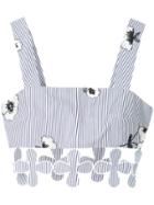 Huishan Zhang Striped Cropped Top - Blue