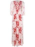 Ermanno Scervino Floral Print And Embroidered Maxi Dress - White
