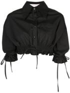 Carolina Herrera Cropped Oversized Collar Shirt - Black