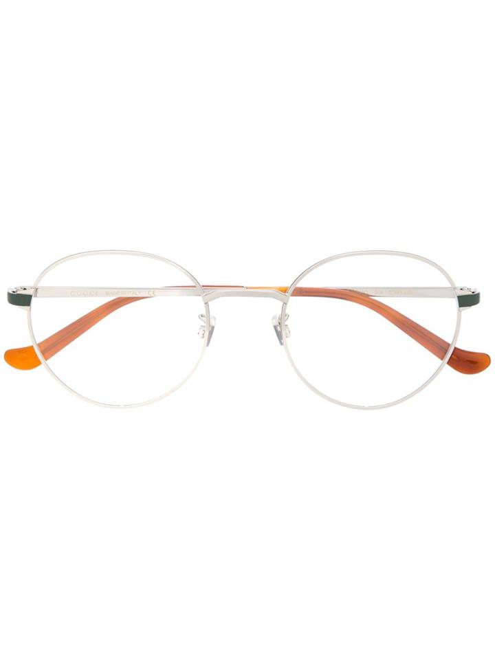 Gucci Eyewear Round Frame Glasses - Silver