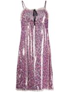 Miu Miu Metallic Leopard Dress - Pink