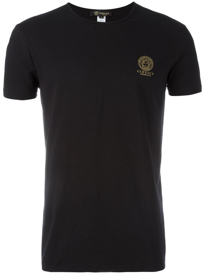 Versace Versace Underwear Round Neck T-shirt, Men's, Size: 6, Black, Cotton/spandex/elastane
