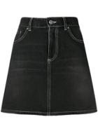 Ganni Washed Denim Skirt - Black