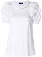 Simone Rocha Embellished Puff Sleeve T-shirt - White