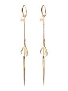 Wouters & Hendrix Gold 18kt Yellow Gold 'spikes, Pearls And Claws' Earrings, Women's, Metallic