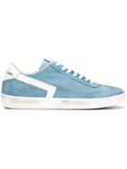 Leather Crown Lace-up Sneakers - Blue