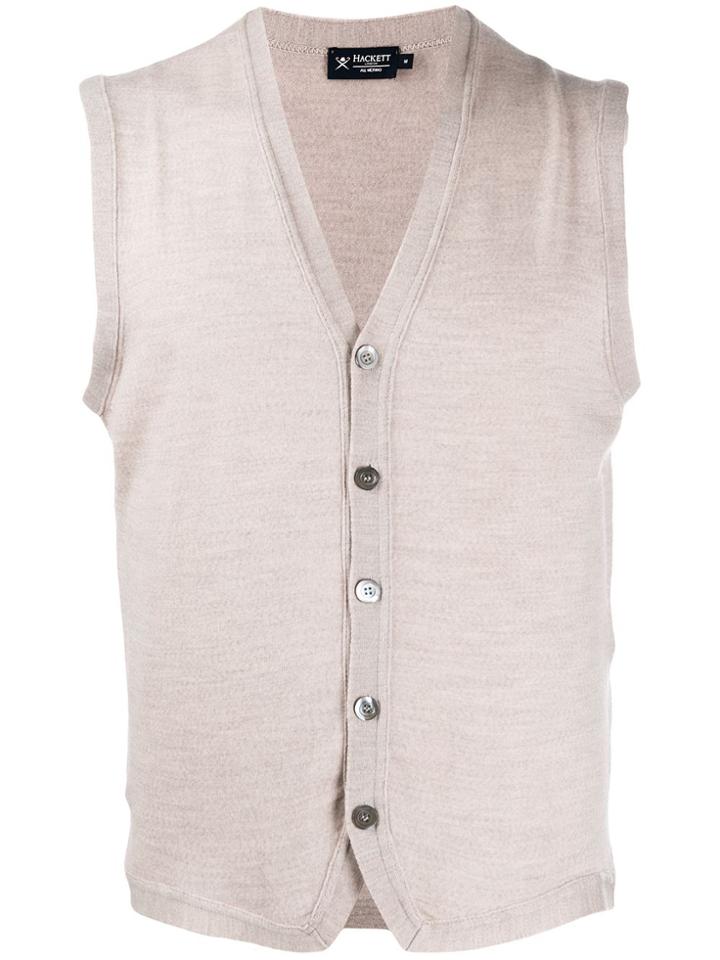 Hackett Sleeveless Knit Cardigan - Neutrals