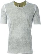 Label Under Construction Faded Effect Fitted T-shirt, Men's, Size: 50, Grey, Cotton
